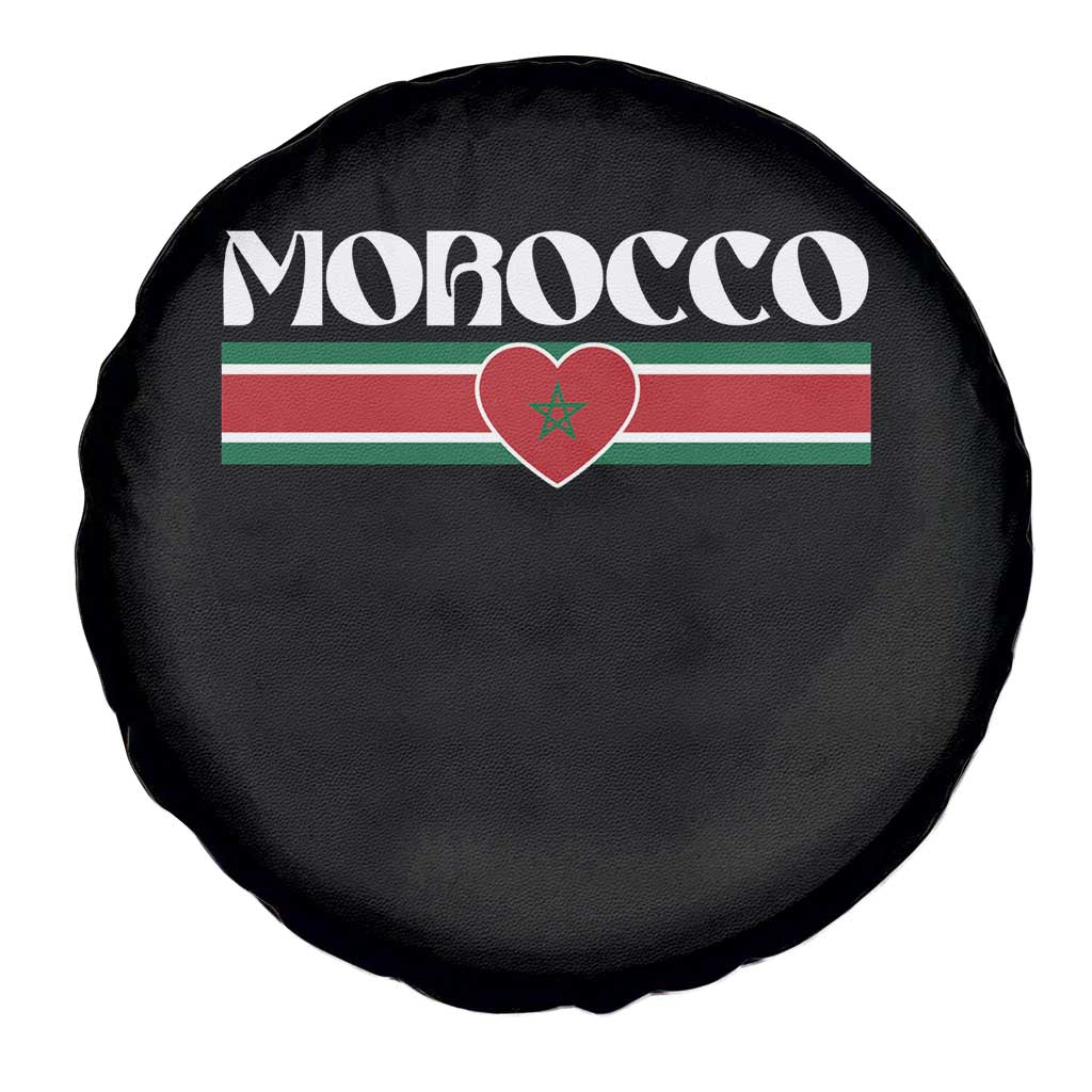 Love Morocco Retro Stripe Graphic Spare Tire Cover Maroc Moroccan Flag Heart TS02 Print Your Wear