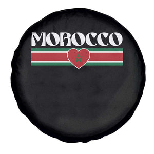 Love Morocco Retro Stripe Graphic Spare Tire Cover Maroc Moroccan Flag Heart TS02 Print Your Wear