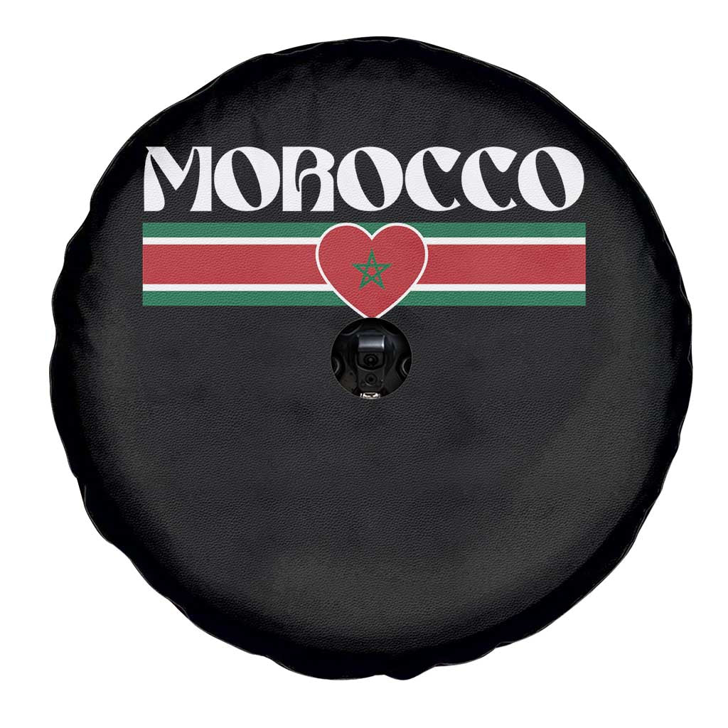 Love Morocco Retro Stripe Graphic Spare Tire Cover Maroc Moroccan Flag Heart TS02 Print Your Wear