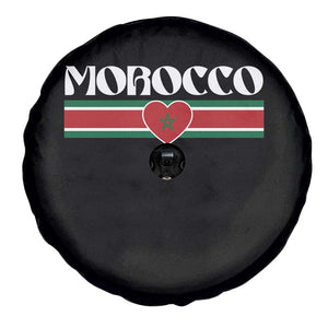 Love Morocco Retro Stripe Graphic Spare Tire Cover Maroc Moroccan Flag Heart TS02 Print Your Wear