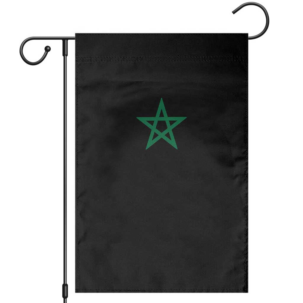 Minimalist Morocco Flag Star Garden Flag Proud Moroccan Heritage Cultural Roots Pride TS02 Black Print Your Wear