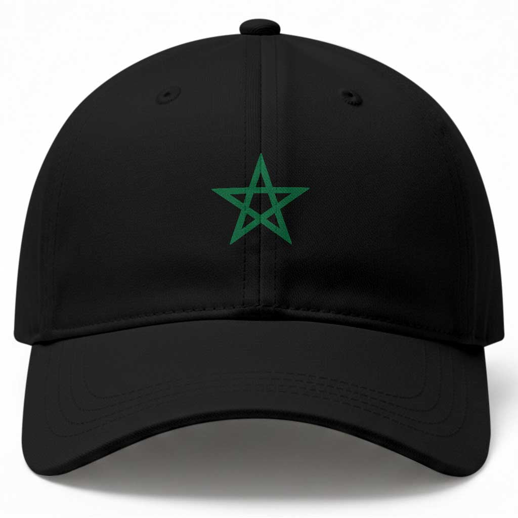 Minimalist Morocco Flag Star Baseball Cap Proud Moroccan Heritage Cultural Roots Pride TS02 Print Your Wear