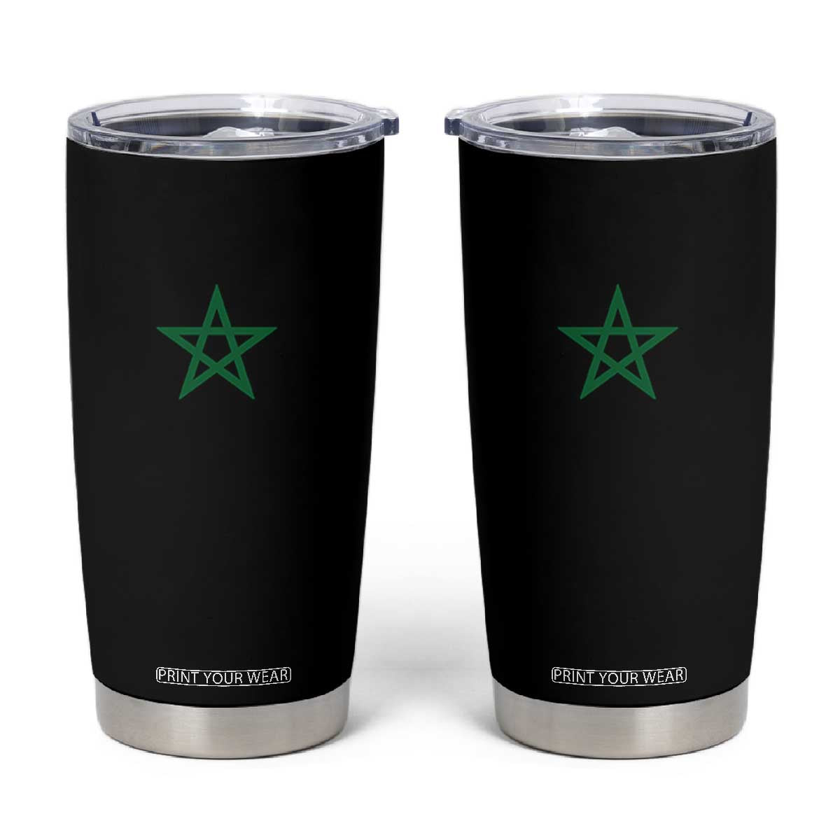 Minimalist Morocco Flag Star Tumbler Cup Proud Moroccan Heritage Cultural Roots Pride TS02 Black Print Your Wear