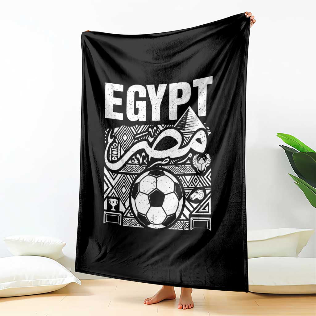 Egypt Soccer Misr Pride Arabic Calligraphy Throw Blanket Egyptian Football Fans Ancient Pyramid Heritage Graphic TS02 Print Your Wear