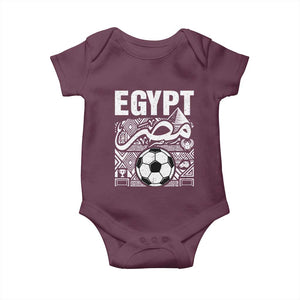 Egypt Soccer Misr Pride Arabic Calligraphy Baby Onesie Egyptian Football Fans Ancient Pyramid Heritage Graphic TS02 Maroon Print Your Wear