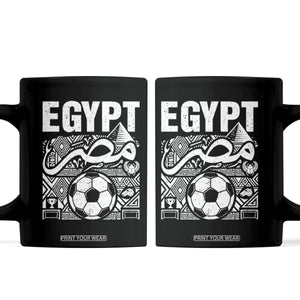 Egypt Soccer Misr Pride Arabic Calligraphy Coffee Mug Egyptian Football Fans Ancient Pyramid Heritage Graphic TS02 Black Print Your Wear