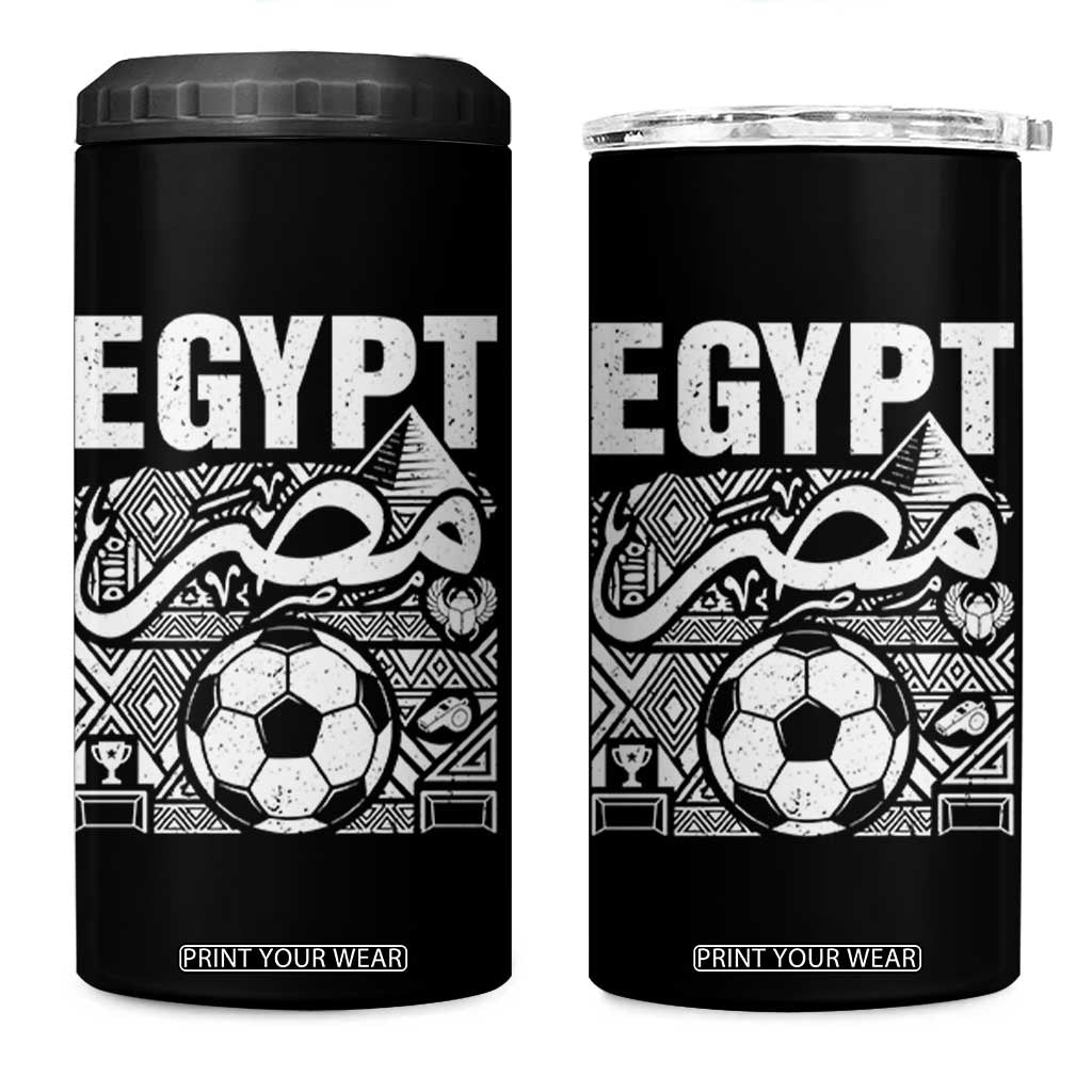 Egypt Soccer Misr Pride Arabic Calligraphy 4 in 1 Can Cooler Tumbler Egyptian Football Fans Ancient Pyramid Heritage Graphic TS02 One Size: 16 oz Black Print Your Wear
