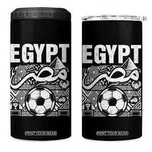 Egypt Soccer Misr Pride Arabic Calligraphy 4 in 1 Can Cooler Tumbler Egyptian Football Fans Ancient Pyramid Heritage Graphic TS02 One Size: 16 oz Black Print Your Wear