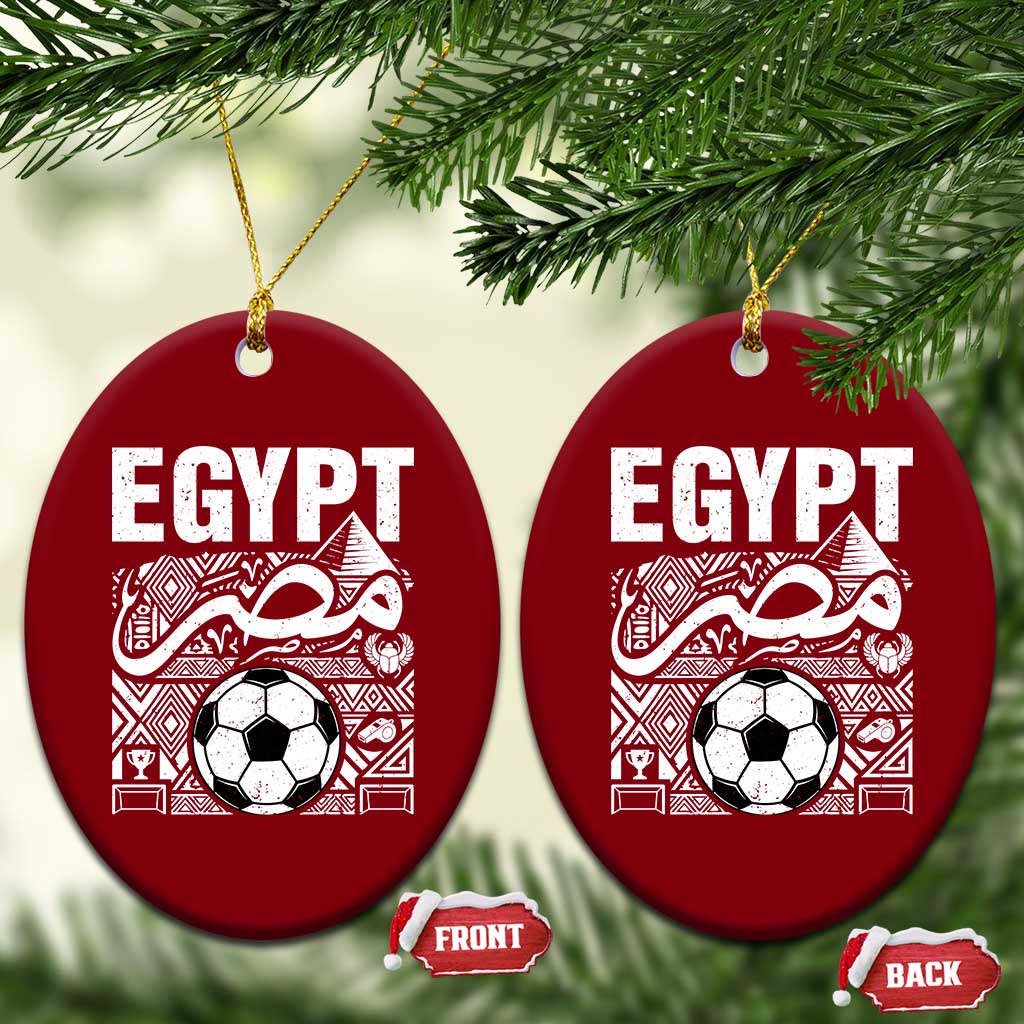 Egypt Soccer Misr Pride Arabic Calligraphy Ceramic Ornament Egyptian Football Fans Ancient Pyramid Heritage Graphic TS02 Print Your Wear