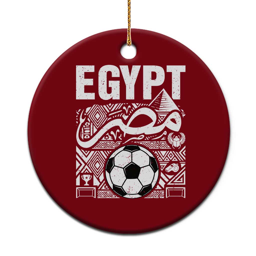 Egypt Soccer Misr Pride Arabic Calligraphy Ceramic Ornament Egyptian Football Fans Ancient Pyramid Heritage Graphic TS02 1pc Red Print Your Wear