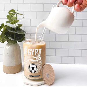 Egypt Soccer Misr Pride Arabic Calligraphy Glass Can Egyptian Football Fans Ancient Pyramid Heritage Graphic TS02 Print Your Wear