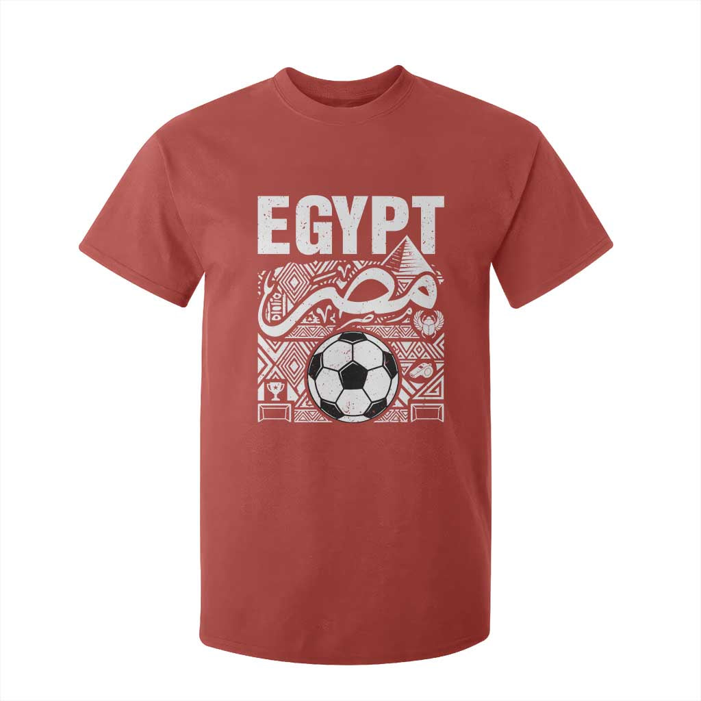 Egypt Soccer Misr Pride Arabic Calligraphy T Shirt For Kid Egyptian Football Fans Ancient Pyramid Heritage Graphic TS02 Red Print Your Wear