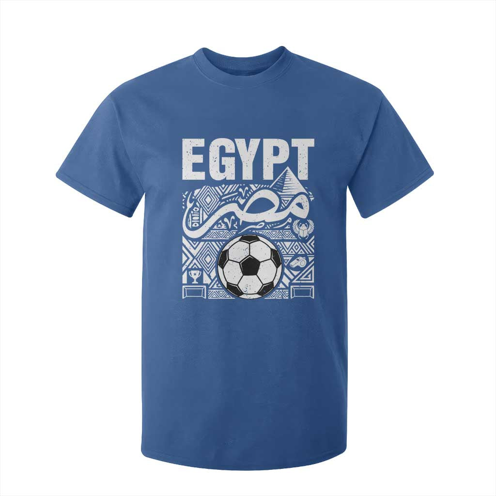 Egypt Soccer Misr Pride Arabic Calligraphy T Shirt For Kid Egyptian Football Fans Ancient Pyramid Heritage Graphic TS02 Royal Blue Print Your Wear