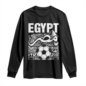 Egypt Soccer Misr Pride Arabic Calligraphy Long Sleeve Shirt Egyptian Football Fans Ancient Pyramid Heritage Graphic TS02 Black Print Your Wear