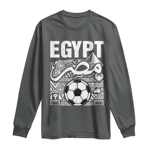 Egypt Soccer Misr Pride Arabic Calligraphy Long Sleeve Shirt Egyptian Football Fans Ancient Pyramid Heritage Graphic TS02 S Dark Heather Print Your Wear