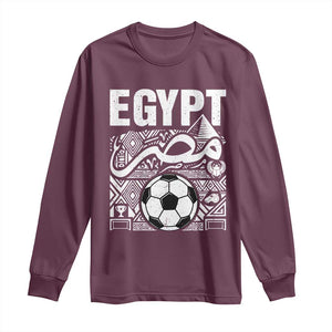 Egypt Soccer Misr Pride Arabic Calligraphy Long Sleeve Shirt Egyptian Football Fans Ancient Pyramid Heritage Graphic TS02 Maroon Print Your Wear