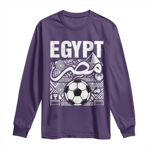Egypt Soccer Misr Pride Arabic Calligraphy Long Sleeve Shirt Egyptian Football Fans Ancient Pyramid Heritage Graphic TS02 Purple Print Your Wear
