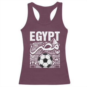 Egypt Soccer Misr Pride Arabic Calligraphy Racerback Tank Top Egyptian Football Fans Ancient Pyramid Heritage Graphic TS02 Maroon Print Your Wear