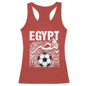 Egypt Soccer Misr Pride Arabic Calligraphy Racerback Tank Top Egyptian Football Fans Ancient Pyramid Heritage Graphic TS02 Red Print Your Wear