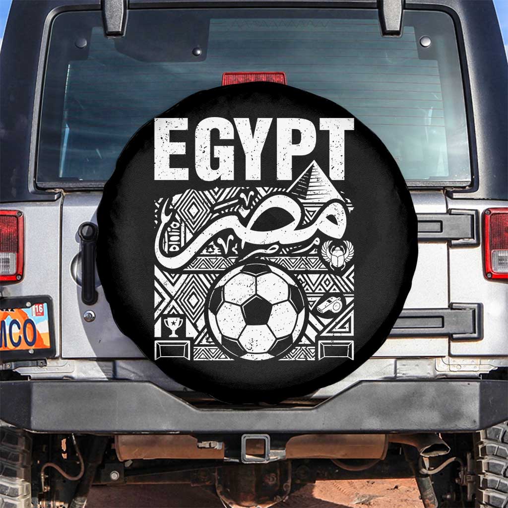 Egypt Soccer Misr Pride Arabic Calligraphy Spare Tire Cover Egyptian Football Fans Ancient Pyramid Heritage Graphic TS02 No hole Black Print Your Wear