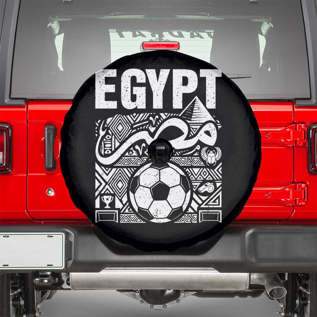 Egypt Soccer Misr Pride Arabic Calligraphy Spare Tire Cover Egyptian Football Fans Ancient Pyramid Heritage Graphic TS02 Black Print Your Wear
