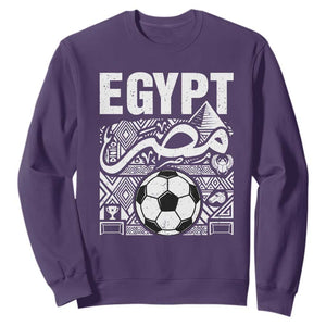 Egypt Soccer Misr Pride Arabic Calligraphy Sweatshirt Egyptian Football Fans Ancient Pyramid Heritage Graphic TS02 Purple Print Your Wear