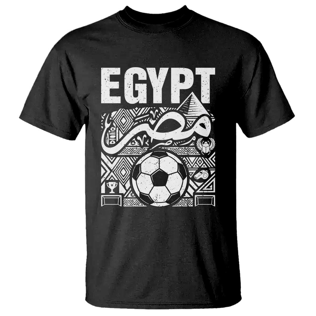 Egypt Soccer Misr Pride Arabic Calligraphy T Shirt Egyptian Football Fans Ancient Pyramid Heritage Graphic TS02 Black Print Your Wear