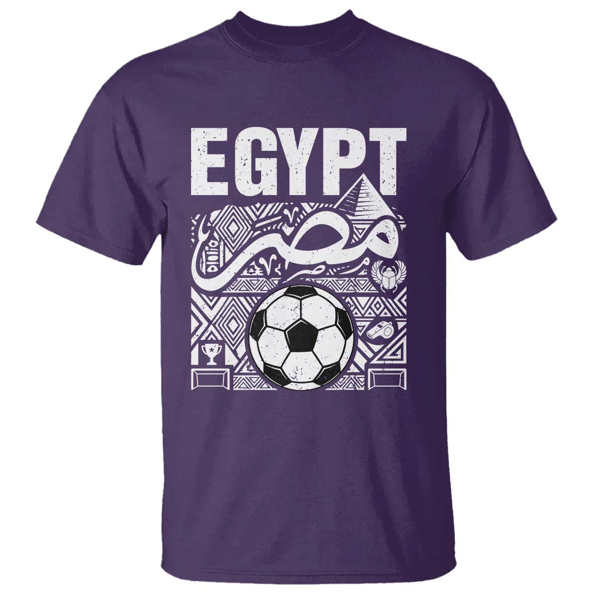 Egypt Soccer Misr Pride Arabic Calligraphy T Shirt Egyptian Football Fans Ancient Pyramid Heritage Graphic TS02 Purple Print Your Wear