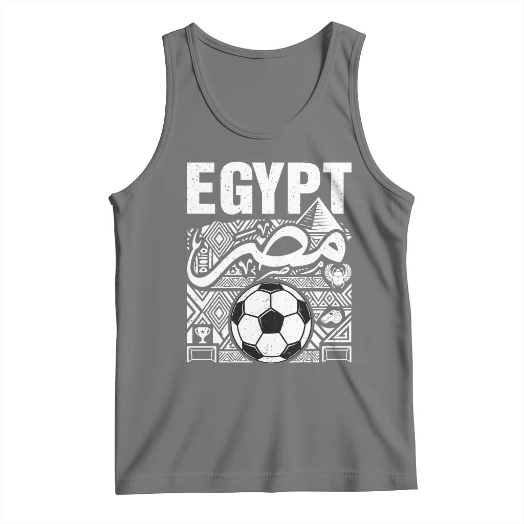 Egypt Soccer Misr Pride Arabic Calligraphy Tank Top Egyptian Football Fans Ancient Pyramid Heritage Graphic TS02 Black Heather Print Your Wear