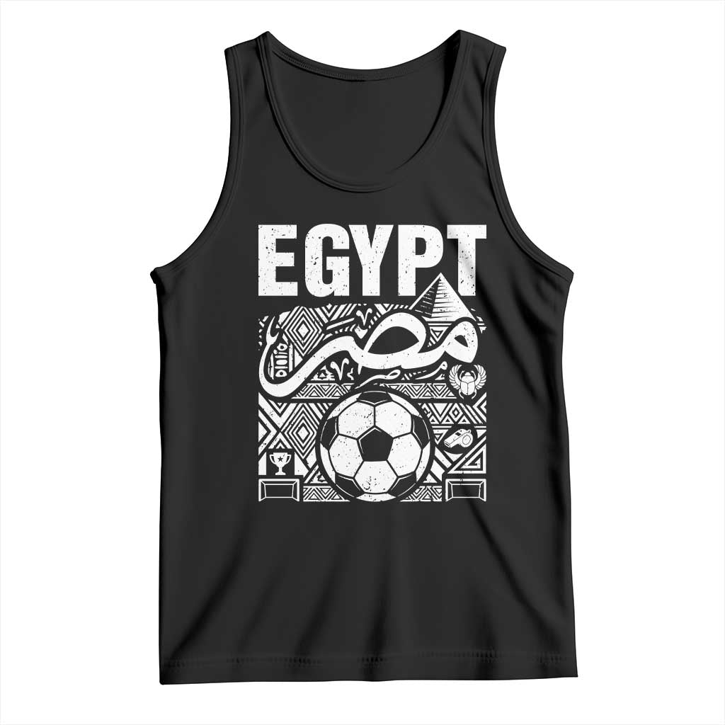 Egypt Soccer Misr Pride Arabic Calligraphy Tank Top Egyptian Football Fans Ancient Pyramid Heritage Graphic TS02 Black Print Your Wear