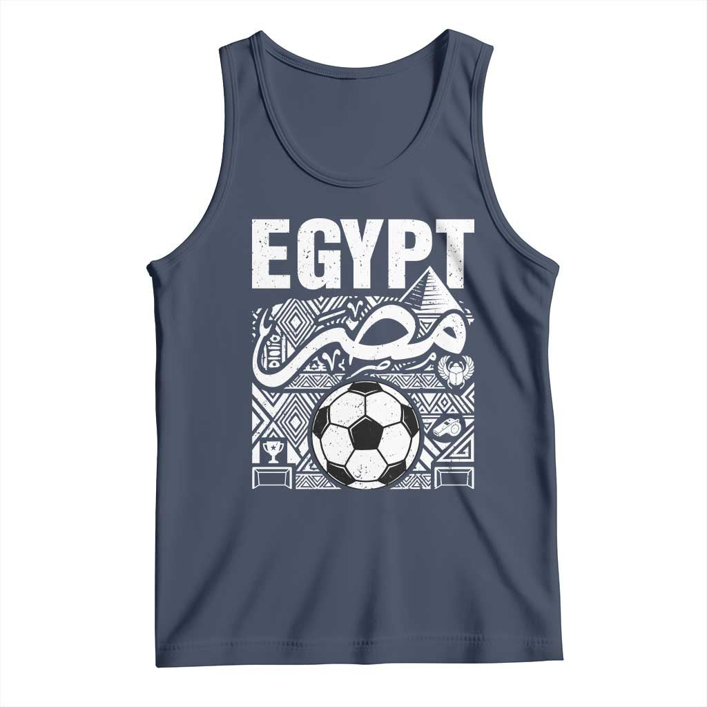Egypt Soccer Misr Pride Arabic Calligraphy Tank Top Egyptian Football Fans Ancient Pyramid Heritage Graphic TS02 Navy Print Your Wear