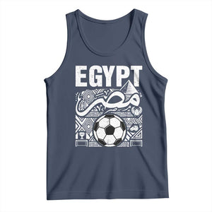 Egypt Soccer Misr Pride Arabic Calligraphy Tank Top Egyptian Football Fans Ancient Pyramid Heritage Graphic TS02 Navy Print Your Wear