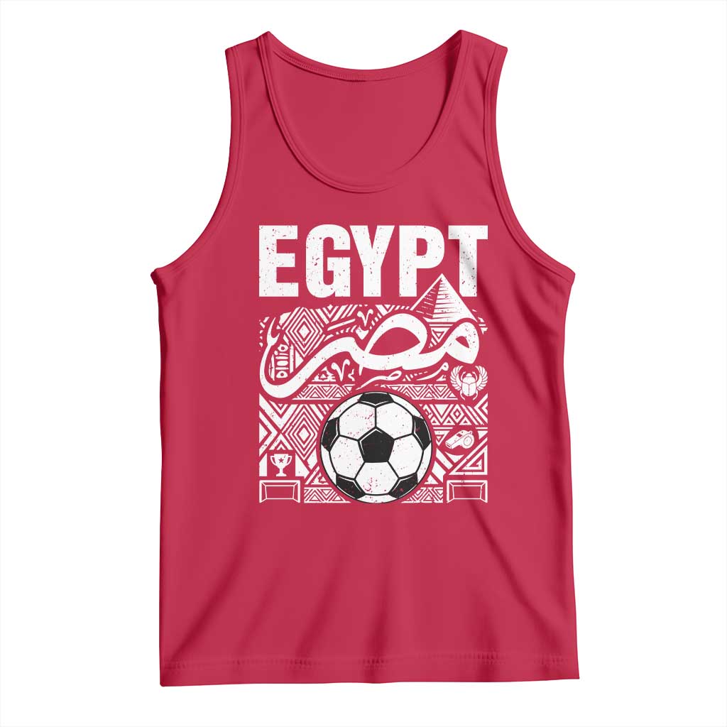 Egypt Soccer Misr Pride Arabic Calligraphy Tank Top Egyptian Football Fans Ancient Pyramid Heritage Graphic TS02 Red Print Your Wear