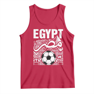 Egypt Soccer Misr Pride Arabic Calligraphy Tank Top Egyptian Football Fans Ancient Pyramid Heritage Graphic TS02 Red Print Your Wear