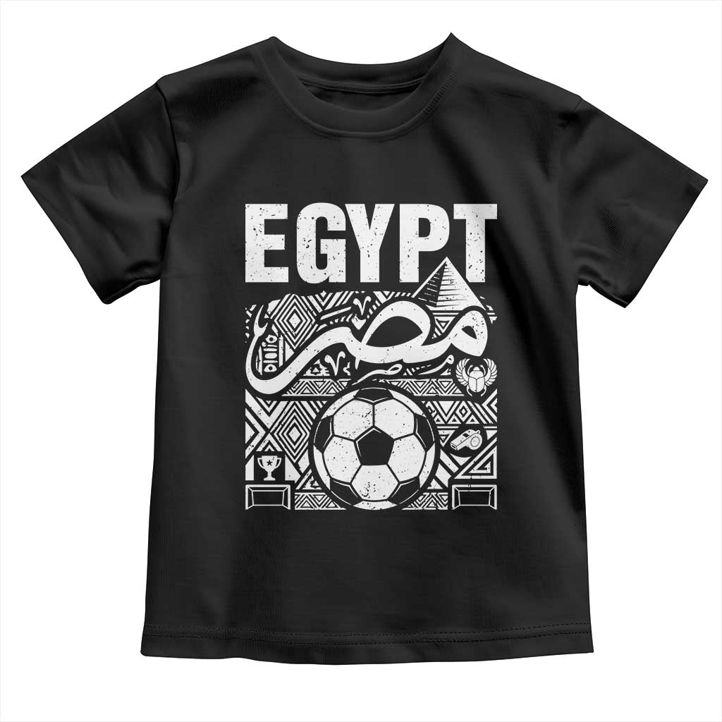 Egypt Soccer Misr Pride Arabic Calligraphy Toddler T Shirt Egyptian Football Fans Ancient Pyramid Heritage Graphic TS02 Black Print Your Wear