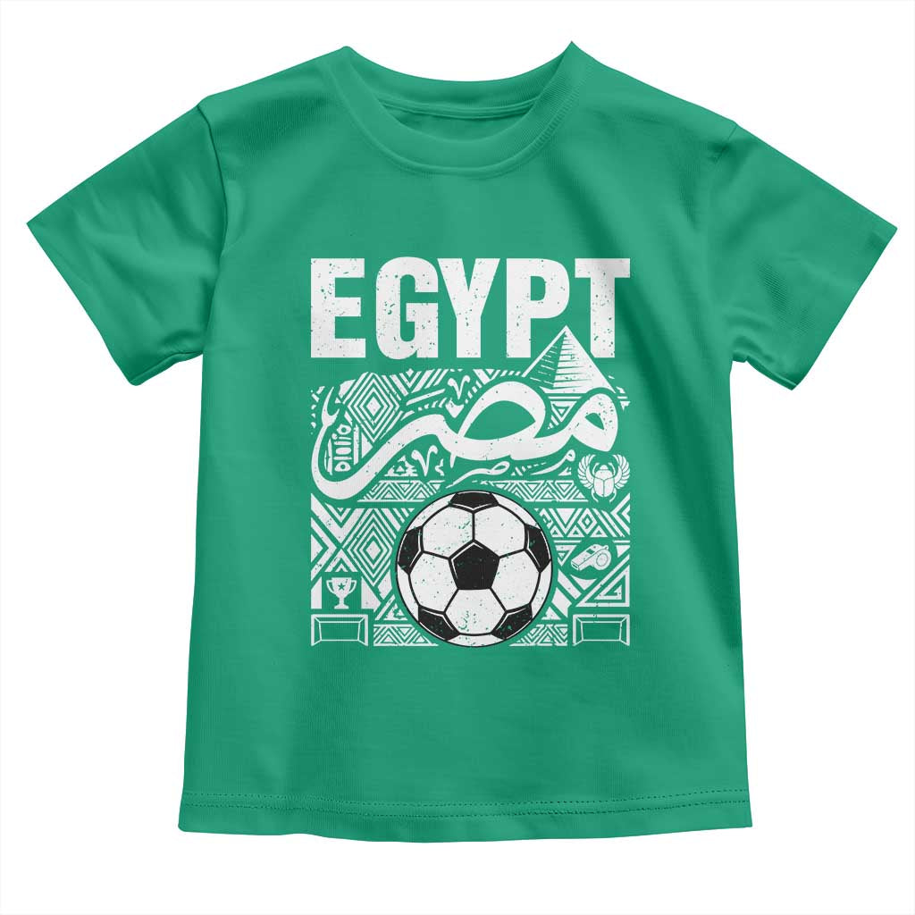 Egypt Soccer Misr Pride Arabic Calligraphy Toddler T Shirt Egyptian Football Fans Ancient Pyramid Heritage Graphic TS02 Irish Green Print Your Wear