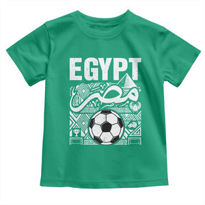 Egypt Soccer Misr Pride Arabic Calligraphy Toddler T Shirt Egyptian Football Fans Ancient Pyramid Heritage Graphic TS02 Irish Green Print Your Wear