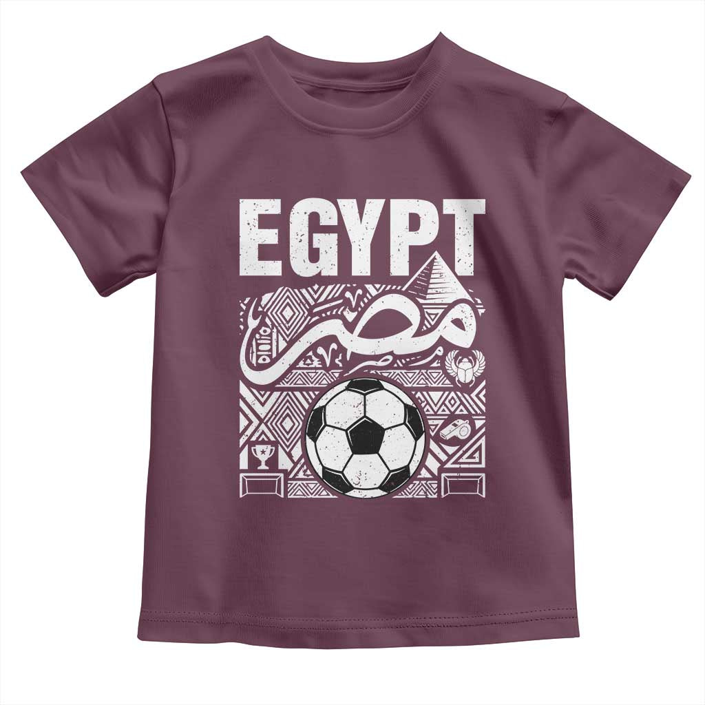Egypt Soccer Misr Pride Arabic Calligraphy Toddler T Shirt Egyptian Football Fans Ancient Pyramid Heritage Graphic TS02 Maroon Print Your Wear