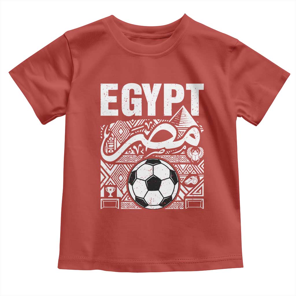 Egypt Soccer Misr Pride Arabic Calligraphy Toddler T Shirt Egyptian Football Fans Ancient Pyramid Heritage Graphic TS02 Red Print Your Wear