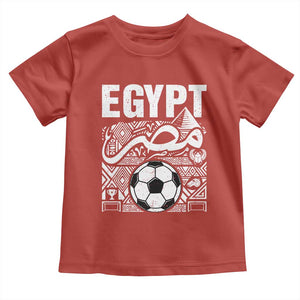 Egypt Soccer Misr Pride Arabic Calligraphy Toddler T Shirt Egyptian Football Fans Ancient Pyramid Heritage Graphic TS02 Red Print Your Wear