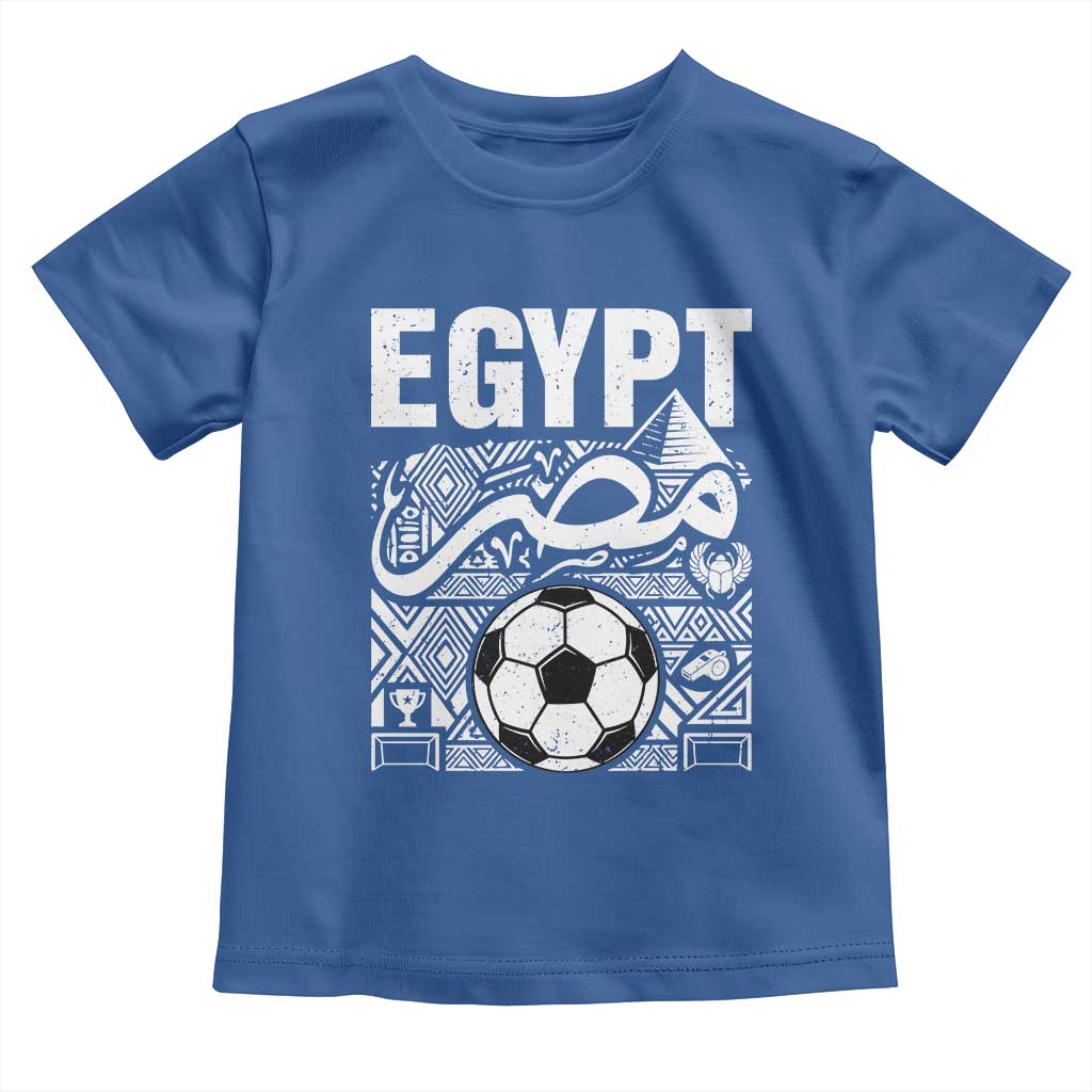 Egypt Soccer Misr Pride Arabic Calligraphy Toddler T Shirt Egyptian Football Fans Ancient Pyramid Heritage Graphic TS02 Royal Blue Print Your Wear