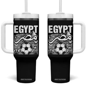 Egypt Soccer Misr Pride Arabic Calligraphy Tumbler With Handle Egyptian Football Fans Ancient Pyramid Heritage Graphic TS02 One Size: 40 oz Black Print Your Wear