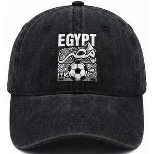 Egypt Soccer Misr Pride Arabic Calligraphy Washed Cotton Baseball Cap Egyptian Football Fans Ancient Pyramid Heritage Graphic TS02 Print Your Wear