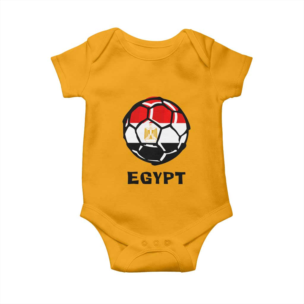 Egyptian Flag Soccer Ball Graphic Baby Onesie Egypt Pride Sports Football Fans Match Day TS02 Gold Print Your Wear