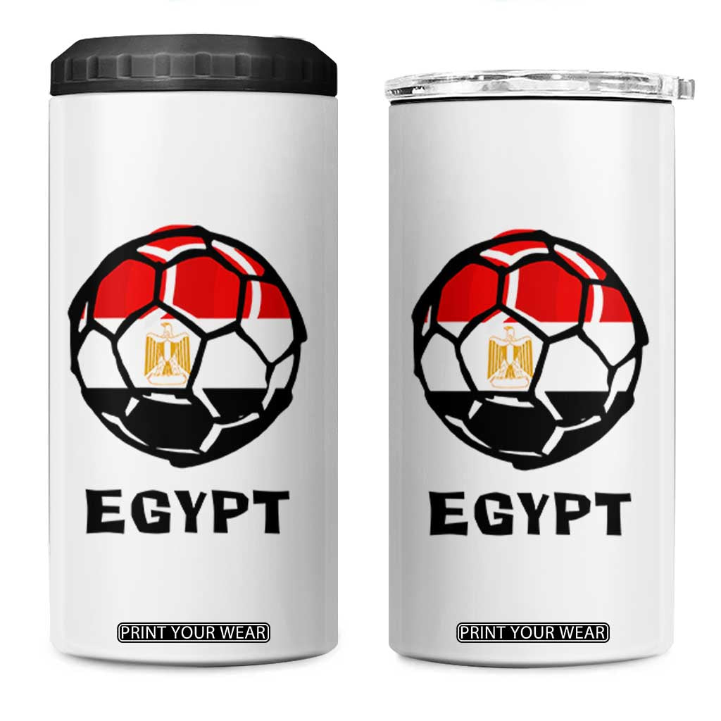 Egyptian Flag Soccer Ball Graphic 4 in 1 Can Cooler Tumbler Egypt Pride Sports Football Fans Match Day TS02 One Size: 16 oz White Print Your Wear