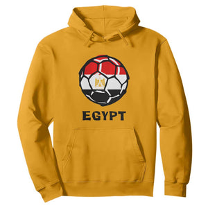 Egyptian Flag Soccer Ball Graphic Hoodie Egypt Pride Sports Football Fans Match Day TS02 Gold Print Your Wear