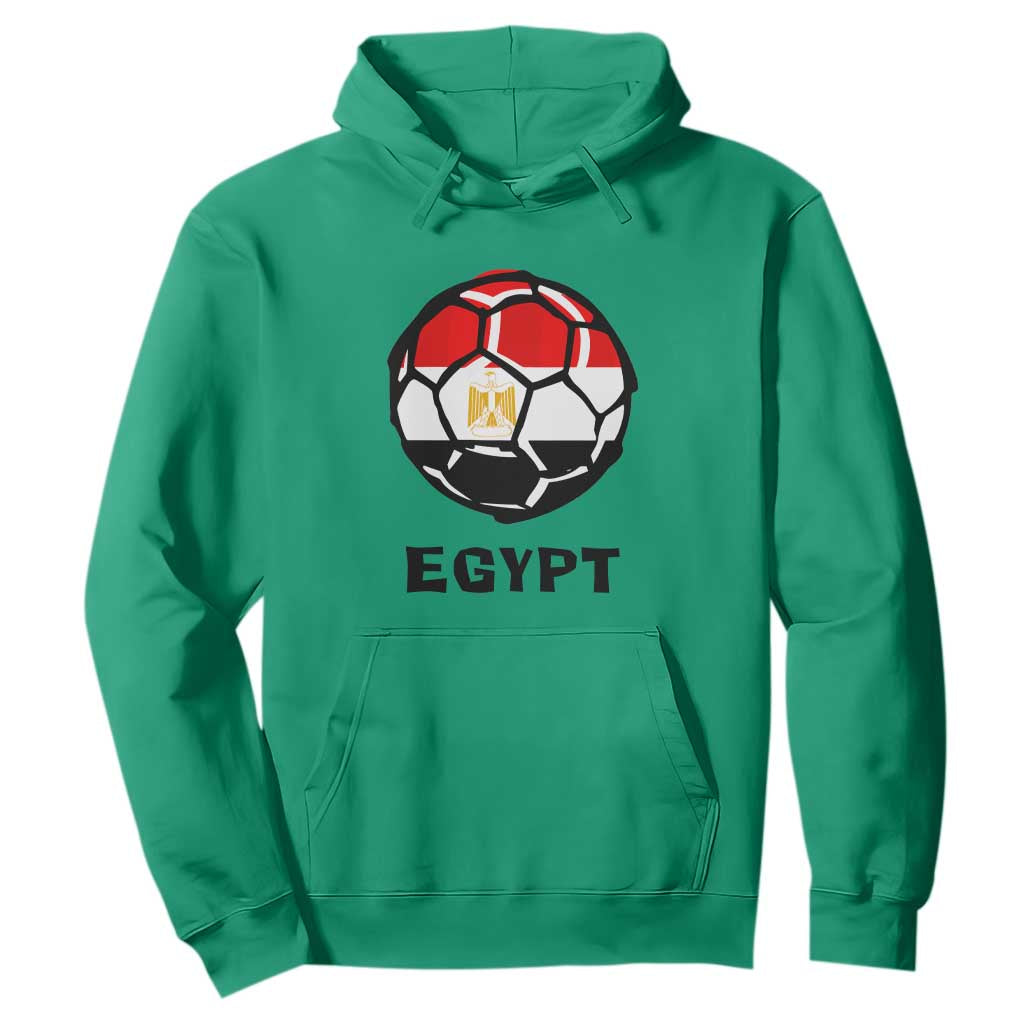 Egyptian Flag Soccer Ball Graphic Hoodie Egypt Pride Sports Football Fans Match Day TS02 Irish Green Print Your Wear