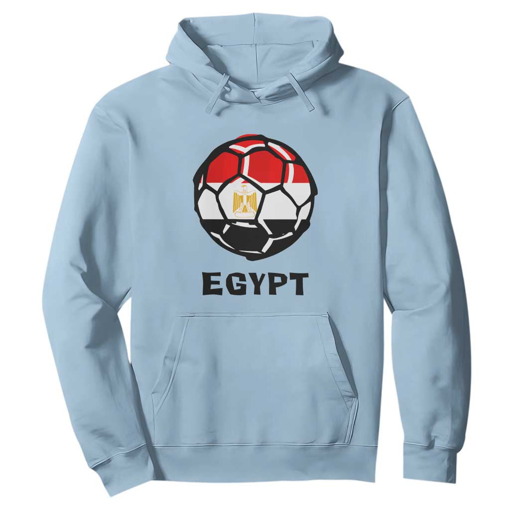 Egyptian Flag Soccer Ball Graphic Hoodie Egypt Pride Sports Football Fans Match Day TS02 Light Blue Print Your Wear