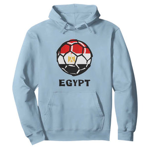 Egyptian Flag Soccer Ball Graphic Hoodie Egypt Pride Sports Football Fans Match Day TS02 Light Blue Print Your Wear