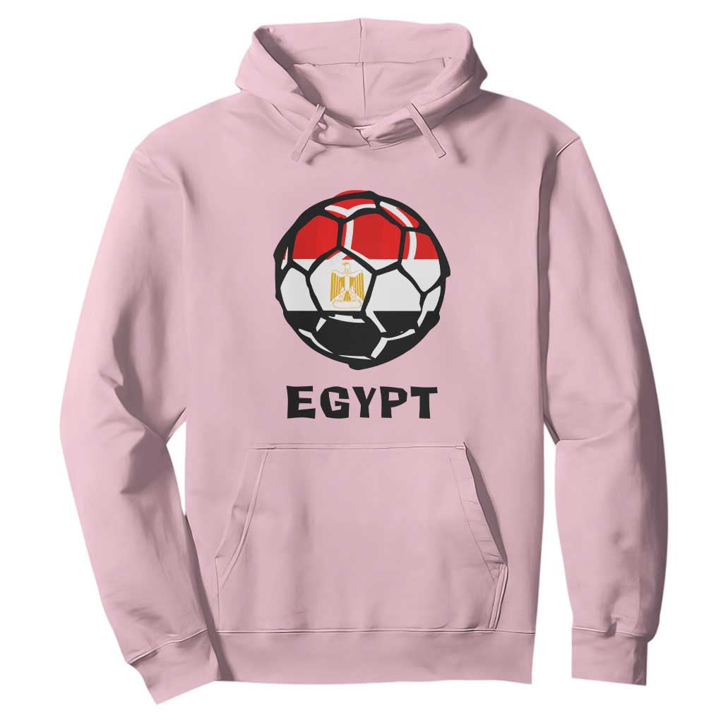 Egyptian Flag Soccer Ball Graphic Hoodie Egypt Pride Sports Football Fans Match Day TS02 Light Pink Print Your Wear